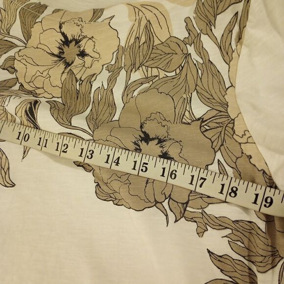 LOFT floral  print three quarter length sleeve white top large - Picture 9 of 9